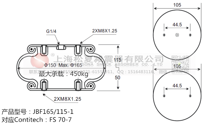 JBF165/115-1橡膠<a href='http://m.ming1688.cn/' target='_blank'><u>空氣彈簧</u></a>
