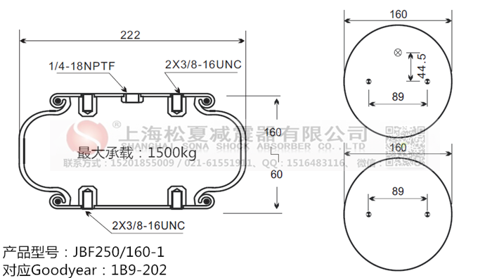 JBF250/160-1橡膠<a href='http://m.ming1688.cn/' target='_blank'><u>空氣彈簧</u></a>