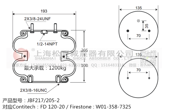JBF217/205-2橡膠<a href='http://m.ming1688.cn/' target='_blank'><u>空氣彈簧</u></a>
