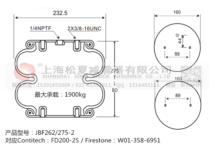 JBF262/275-2橡膠<a href='http://m.ming1688.cn/' target='_blank'><u>空氣彈簧</u></a>